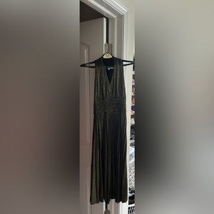 Evan Picone gown black with gold
